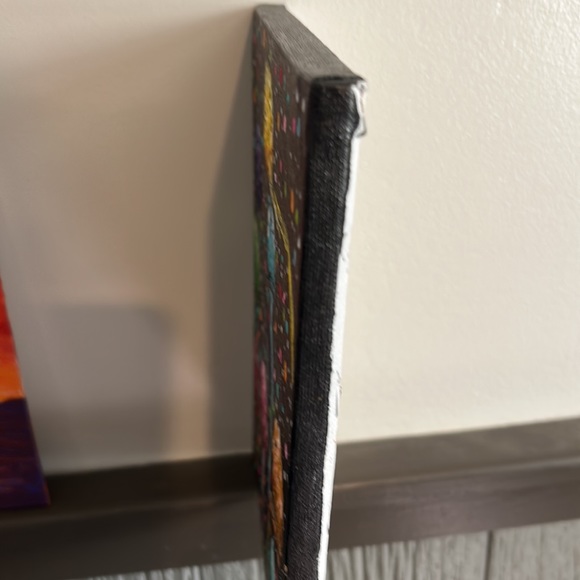 Hand Made Acrylic Flower Painting on 8”x10” Stretched Canvas - Picture 3 of 3